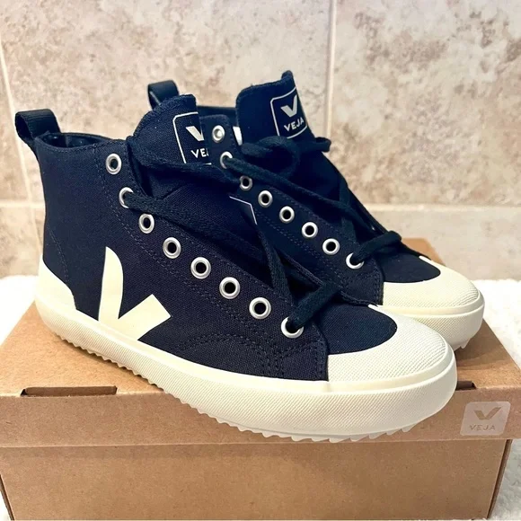 NIB Veja Nova High-Top Sneakers in Canvas Preppy classic academy womens 6M - Picture 4 of 11